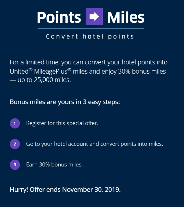 Convert hotel points to UA miles